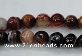 CAG5113 15.5 inches 10mm faceted round line agate beads wholesale