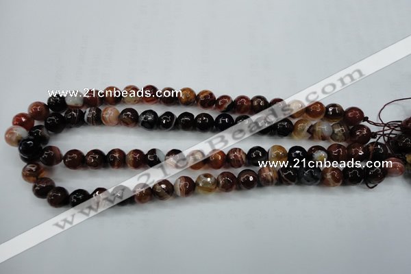 CAG5113 15.5 inches 10mm faceted round line agate beads wholesale