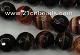 CAG5114 15.5 inches 12mm faceted round line agate beads wholesale