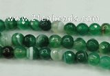 CAG5120 15.5 inches 4mm faceted round line agate beads wholesale