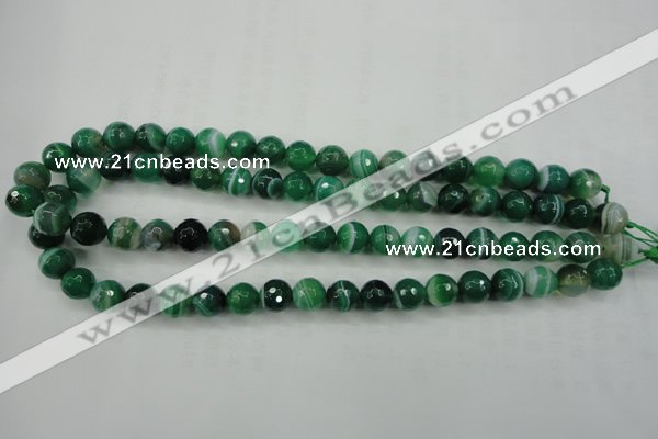 CAG5122 15.5 inches 8mm faceted round line agate beads wholesale