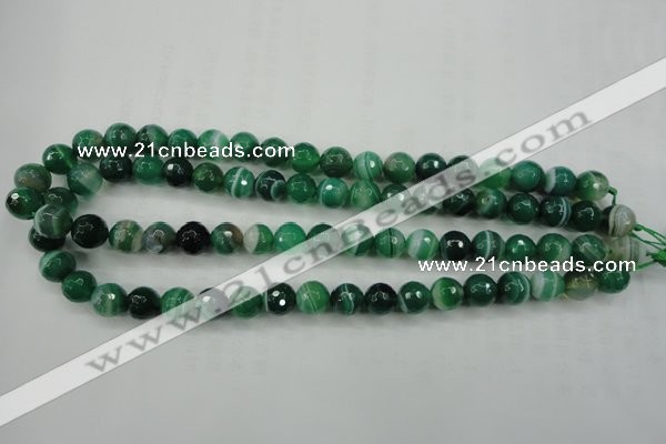 CAG5123 15.5 inches 10mm faceted round line agate beads wholesale