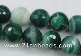 CAG5124 15.5 inches 12mm faceted round line agate beads wholesale