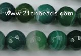 CAG5125 15.5 inches 14mm faceted round line agate beads wholesale