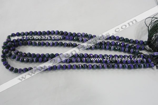 CAG5139 15 inches 6mm faceted round tibetan agate beads wholesale