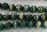 CAG5141 15 inches 8mm faceted round tibetan agate beads wholesale