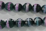 CAG5146 15 inches 10mm faceted round tibetan agate beads wholesale