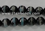 CAG5147 15 inches 10mm faceted round tibetan agate beads wholesale