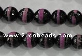 CAG5149 15 inches 10mm faceted round tibetan agate beads wholesale