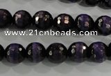 CAG5150 15 inches 10mm faceted round tibetan agate beads wholesale