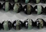 CAG5155 15 inches 12mm faceted round tibetan agate beads wholesale