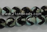 CAG5161 15 inches 10mm faceted round tibetan agate beads wholesale