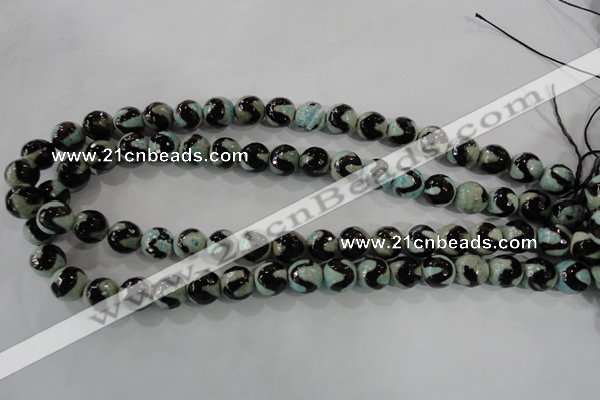 CAG5161 15 inches 10mm faceted round tibetan agate beads wholesale