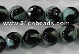 CAG5165 15 inches 12mm faceted round tibetan agate beads wholesale