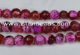 CAG5181 15 inches 6mm faceted round fire crackle agate beads