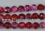 CAG5182 15 inches 8mm faceted round fire crackle agate beads