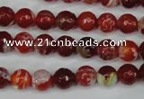 CAG5187 15 inches 8mm faceted round fire crackle agate beads