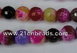 CAG5193 15 inches 10mm faceted round fire crackle agate beads