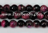 CAG5204 15 inches 8mm faceted round fire crackle agate beads