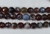 CAG5206 15 inches 6mm faceted round fire crackle agate beads