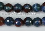 CAG5217 15 inches 10mm faceted round fire crackle agate beads