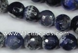 CAG5224 15 inches 12mm faceted round fire crackle agate beads