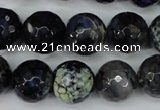 CAG5225 15 inches 14mm faceted round fire crackle agate beads