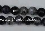 CAG5228 15 inches 10mm faceted round fire crackle agate beads