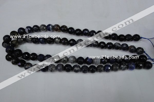 CAG5228 15 inches 10mm faceted round fire crackle agate beads