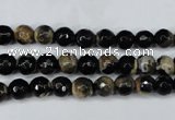 CAG5231 15 inches 6mm faceted round fire crackle agate beads