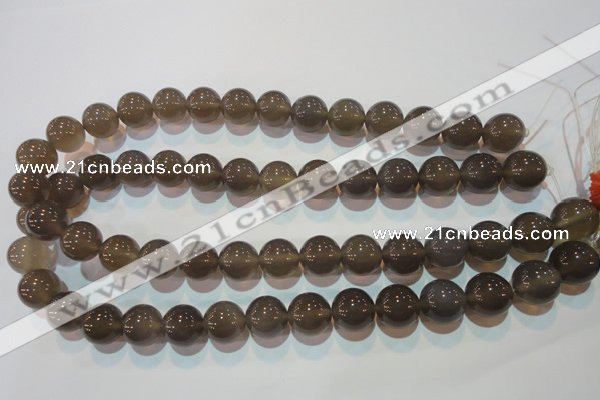 CAG5244 15.5 inches 14mm round Brazilian grey agate beads wholesale