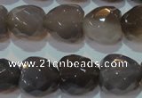 CAG5268 15.5 inches 16*16mm faceted heart Brazilian grey agate beads