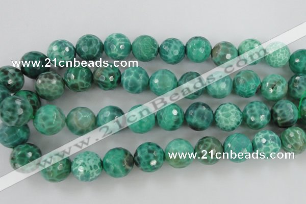 CAG5314 15.5 inches 14mm faceted round peafowl agate gemstone beads