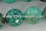 CAG5317 15.5 inches 20mm faceted round peafowl agate gemstone beads