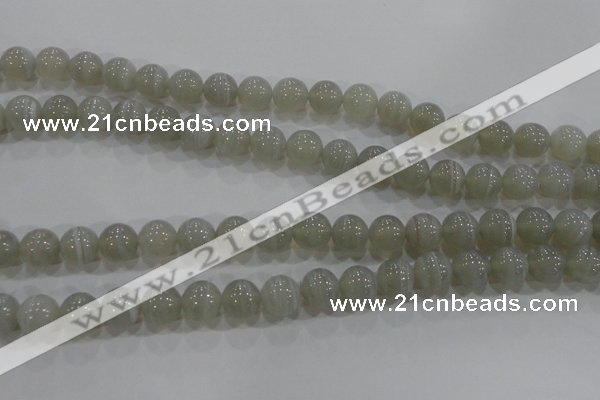 CAG5322 15.5 inches 8mm round grey line agate beads wholesale