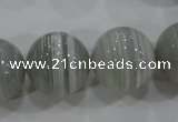 CAG5327 15.5 inches 20mm round grey line agate beads wholesale