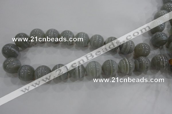 CAG5327 15.5 inches 20mm round grey line agate beads wholesale