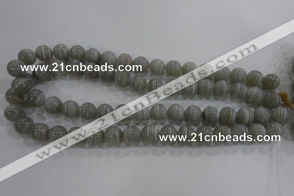 CAG5328 15.5 inches 10mm round grey line agate beads wholesale