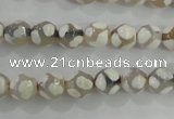 CAG5333 15.5 inches 8mm faceted round tibetan agate beads wholesale