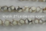 CAG5333 15.5 inches 8mm faceted round tibetan agate beads wholesale