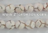 CAG5334 15.5 inches 10mm faceted round tibetan agate beads wholesale