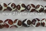 CAG5339 15.5 inches 10mm faceted round tibetan agate beads wholesale