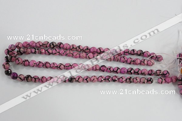 CAG5347 15.5 inches 8mm faceted round tibetan agate beads wholesale