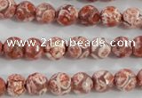 CAG5357 15.5 inches 8mm faceted round tibetan agate beads wholesale