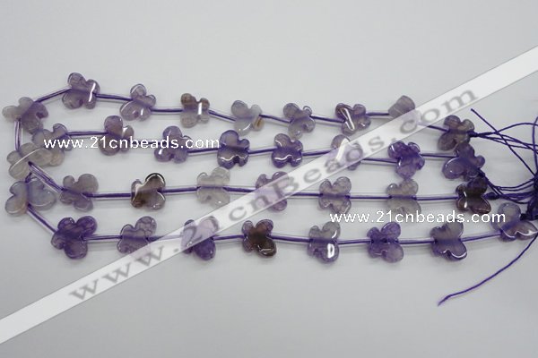 CAG5371 15.5 inches 13*15mm carved butterfly dragon veins agate beads