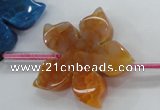 CAG5386 15.5 inches 32mm carved flower dragon veins agate beads