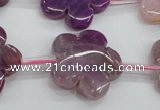 CAG5391 15.5 inches 24mm carved flower dragon veins agate beads
