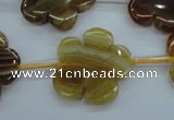 CAG5393 15.5 inches 24mm carved flower dragon veins agate beads