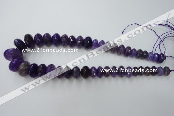 CAG5414 8*12mm – 13*22mm faceted rondelle dragon veins agate beads