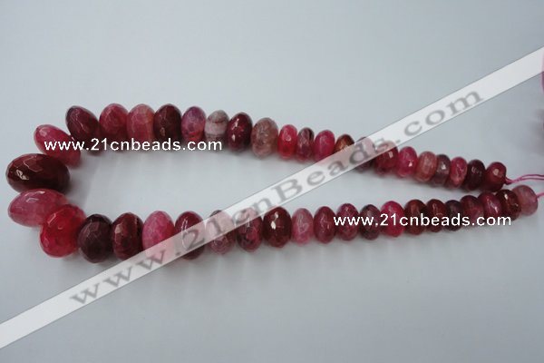 CAG5415 8*12mm – 13*22mm faceted rondelle dragon veins agate beads